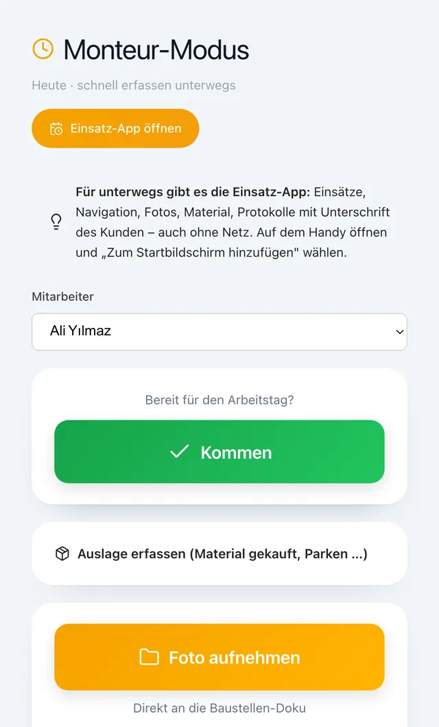 Einsatz-App in MEISTERHILFE